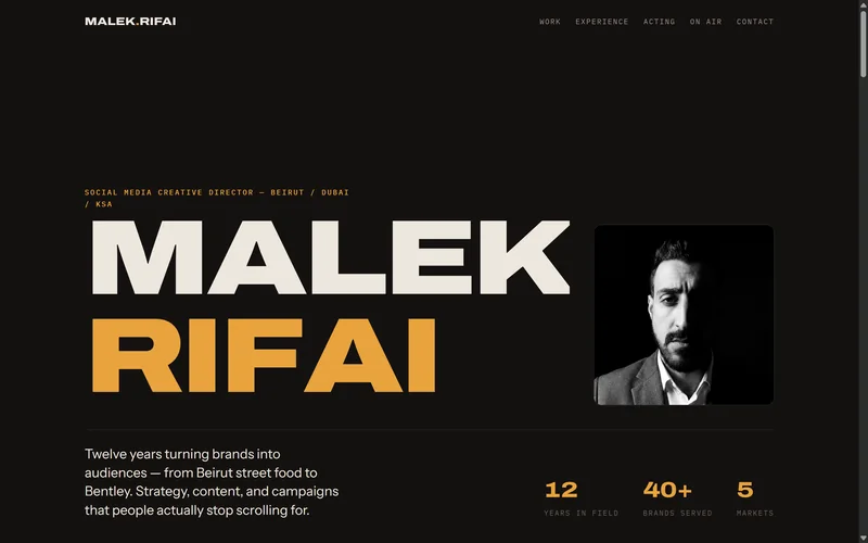 Screenshot of Malek Rifai